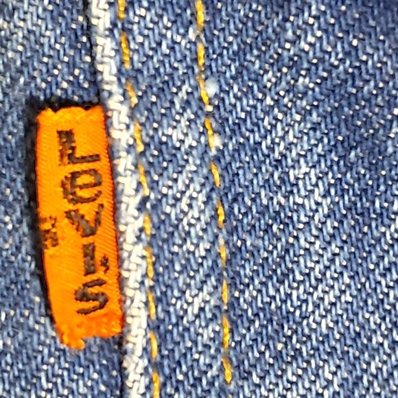 Vintage 70s Levis 517 Jeans Flared Blue Denim Orange Tab 30x28 646 0217 USA - Picture 4 of 11